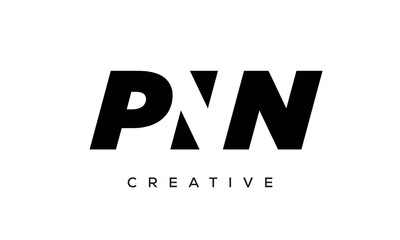 PNN letters negative space logo design. creative typography monogram vector