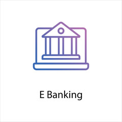 E Banking icon vector stock