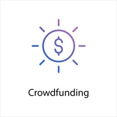 Crowdfunding icon vector stock