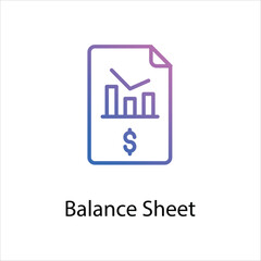 Balance Sheet icon vector stock