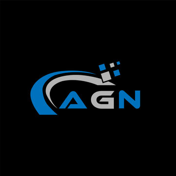 AGN letter logo design on black background. AGN creative initials letter logo concept. AGN letter design. AGN letter design on black background. AGN logo vector.
