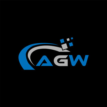 AGW letter logo design on black background. AGW creative initials letter logo concept. AGW letter design. AGW letter design on black background. AGW logo vector.
