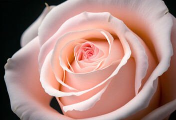 Close up of pink rose, pink rose blossom, fresh beautiful rose, generative ai