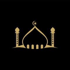 Mosque logo design icon vector template
