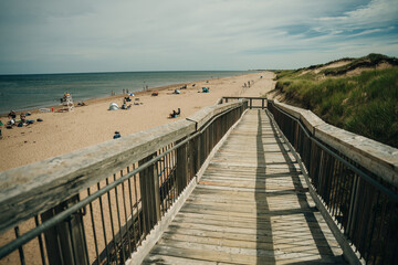 Sand dunes and beach at Stanhope, in Prince Edward Island national park - sep 2022