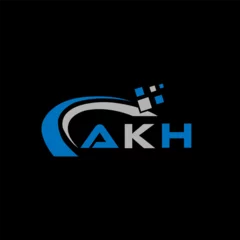 Deurstickers AKH letter logo design on black background. AKH creative initials letter logo concept. AKH letter design. AKH letter design on black background. AKH logo vector.  © Heavenly Heaven