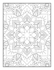 Vector abstract mandala pattern.  Coloring book Lace pattern The tattoo. mandala coloring pages. Adults Mandala Coloring Page for KDP Mandala. Coloring Page. Coloring page mandala background.