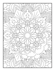 Vector abstract mandala pattern.  Coloring book Lace pattern The tattoo. mandala coloring pages. Adults Mandala Coloring Page for KDP Mandala. Coloring Page. Coloring page mandala background.