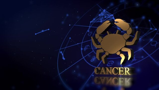 golden Cancer Horoscope zodiac background