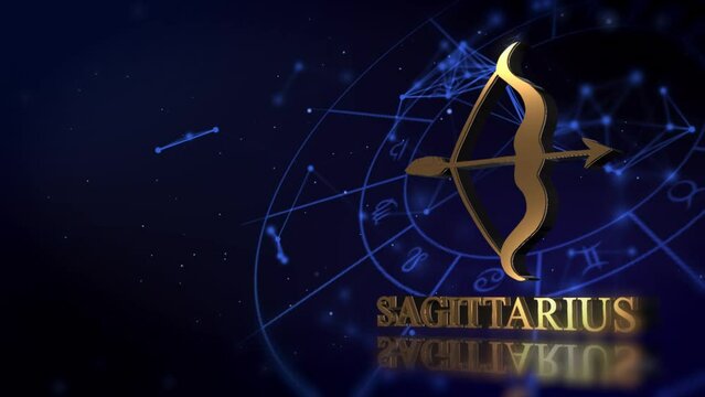golden Sagittarius Horoscope zodiac background