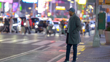 Walking on Broadway in New York at night - travel photography