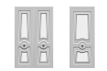 interior doors isolate on a transparent background, interior furniture, 3D illustration, cg render

