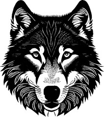 Wolf, black color, vector.