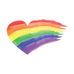 Pride heart. LGBT symbol in rainbow colors. Vector illustration isolated on white background. Eps 10