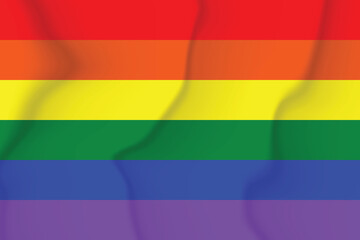 Fototapeta premium Pride silk flag illustration. Lgbt community symbol in rainbow colors. Vector backdrop for your design