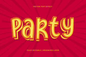 Party fully editable premium vector text effect