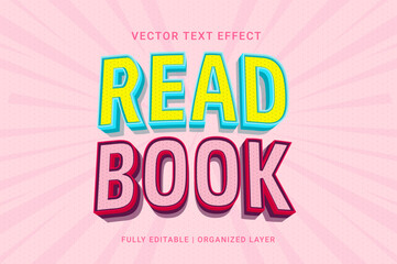 Read book fully editable premium vector text effect