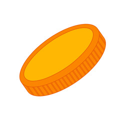 Simple flat yellow golden coin piles