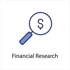 Financial Research icon vector stock
