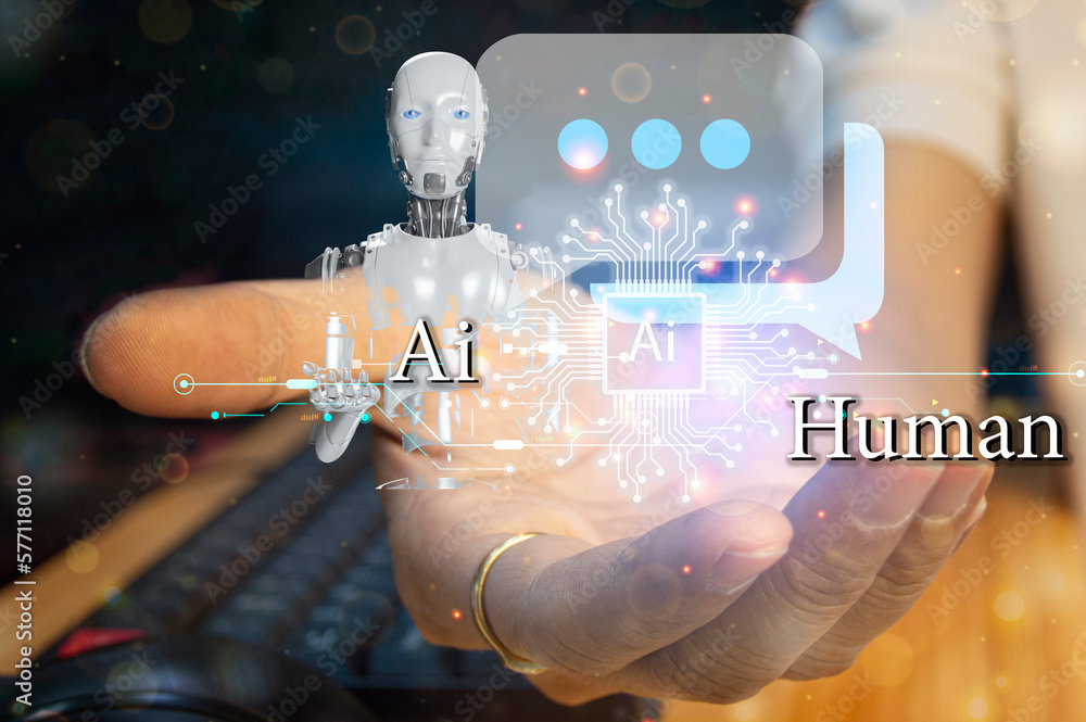 Poster conceptually, an ai chatbot or artificial intelligence that can naturally communicate through messag