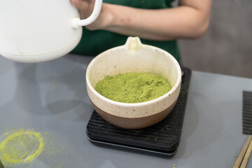 Preparing Matcha or Green Tea