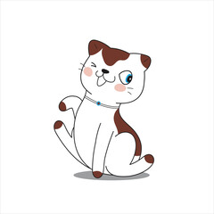 Vector cute cat love cartoon vector icon illustration art