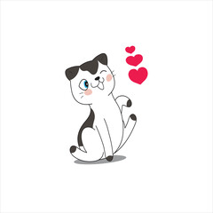 Vector cute cat cartoon vector illustration animal nature icon concept