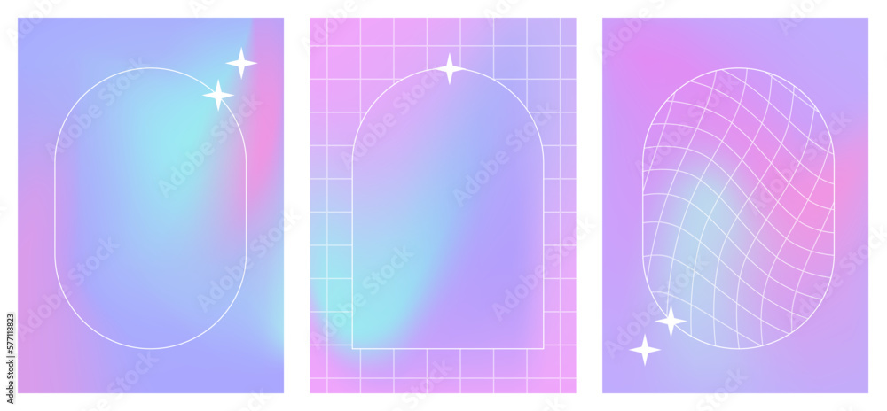 Poster modern fluid gradient posters with linear forms and sparkles. trendy minimalist brutalism aesthetic 