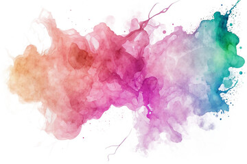 Abstract colorful watercolor stain with color transitions.
