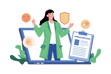 A doctor requesting an online prescription for convenience