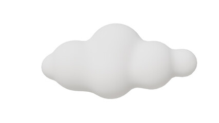 white fluffy cloud icon natural cloudscape air nature fog backdrop. 3D render illustration