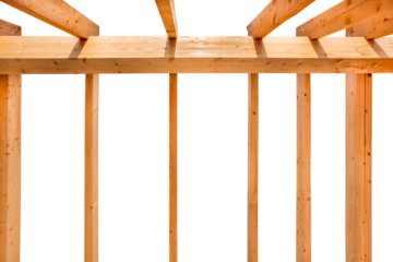 roof truss with beams on a new constructed home