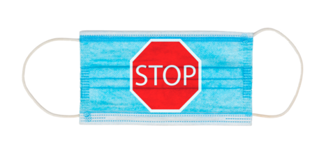 medical protection mask isolated over white background