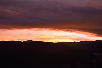 sunset in the colorado rocky mountains