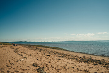 Panorama of Confederation Bridge to Prince Edward Island in Canada
