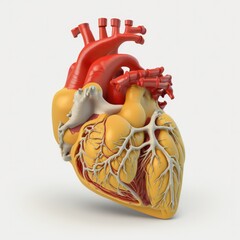 Medical reference image of a human heart. Ideal for use in medical, health, and anatomy-related contexts - obrazy, fototapety, plakaty