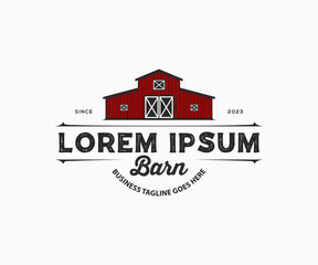 Vintage farm logo design vector. Barn wood building house farm logo design