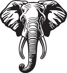 Obraz premium Elephant head Vector illustration, on a white background, SVG