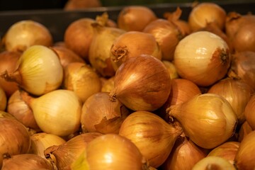 Golden onion pile.