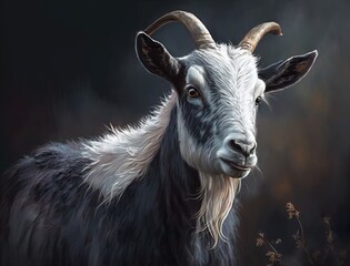 Fototapeta premium Goat oil painting