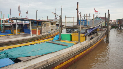 local fishermen traditional boat Indonesia