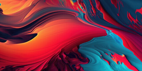 Obraz premium Spectacular background of colorful liquid ink churning together, with a realistic texture and great quality,generative ai.