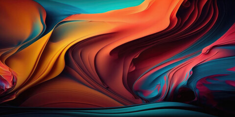 Spectacular background of colorful liquid ink churning together, with a realistic texture and great quality,generative ai.