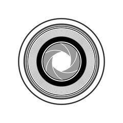 monochrome camera lens detail with depth