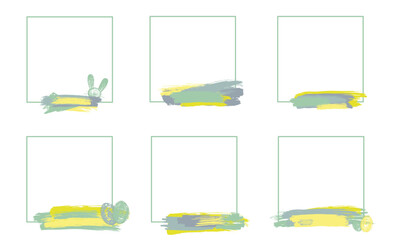 Hand drawn color brush stroke frames for social media with place for text. Vector stock illustration for design template post about sale, creative image, banner, flyer, poster, social network. 