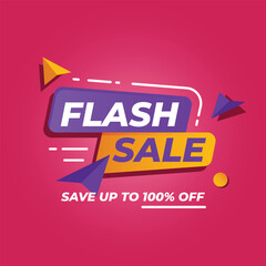 Flash Sale Discount Banner Template. good for social media post and promotion.