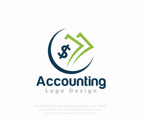 Accounting logo design with a dollar symbol