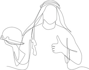 Single continuous line drawings of young male engineers. Professional work job occupation. Minimalism concept one line draw graphic design vector illustration