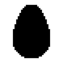 egg icon black-white vector pixel art icon	