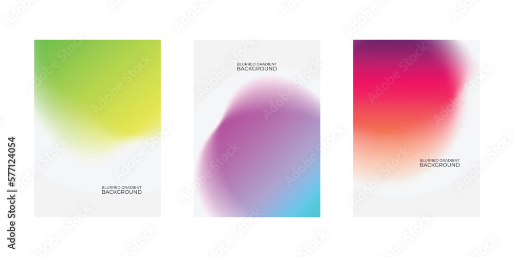 Leinwandbilder set of blurred backgrounds with abstract blurred color gradient patterns. vector illustration